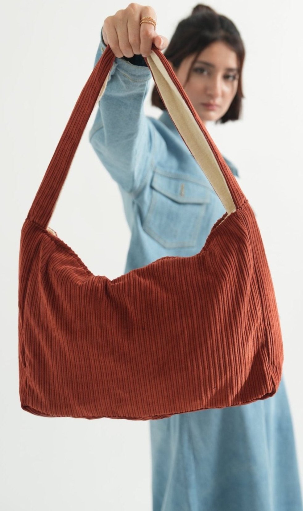 Corduroy Rust Tote